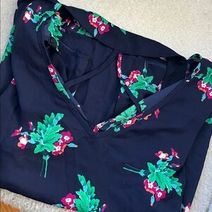 Navy Floral Top